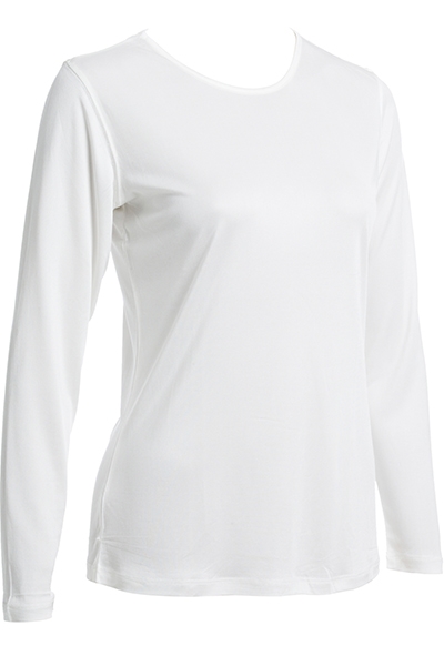 Damen T-Shirt, Shirt, Langarm, RH, 100% Seide, Interlock,  Natur, M, 40/42